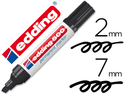 ROTULADOR EDDING MARCADOR PERMANENTE 500 NEGRO PUNTA BISELADA 7 MM