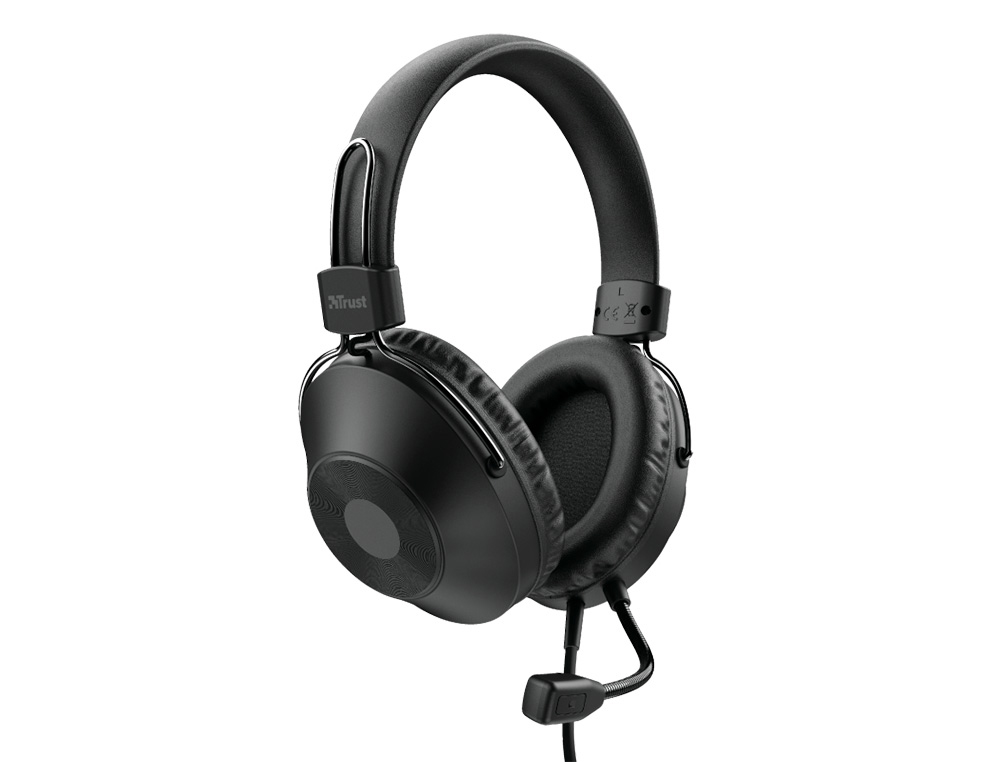 AURICULAR TRUST HS-250 CON MICROFONO AJUSTABLE USB 2,0 LONGITUD CABLE 2 MT COLOR NEGRO