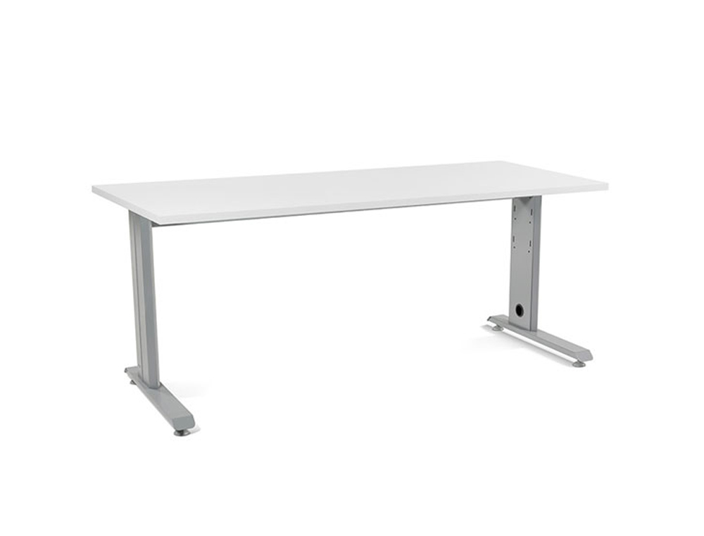 MESA DE OFICINA ROCADA METAL 2003AC04 ALUMINIO /BLANCO 180X80 CM